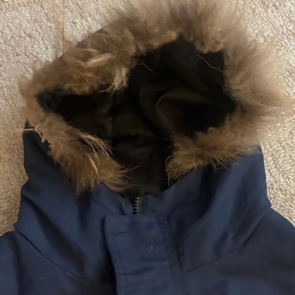 Canada Goose Navy Down Parka with Fur-Trim Hood